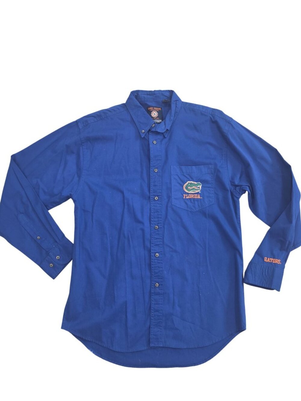 Florida Gators long sleeve Blue Button-Up Shirt Three Square X-Large 100% Cotton